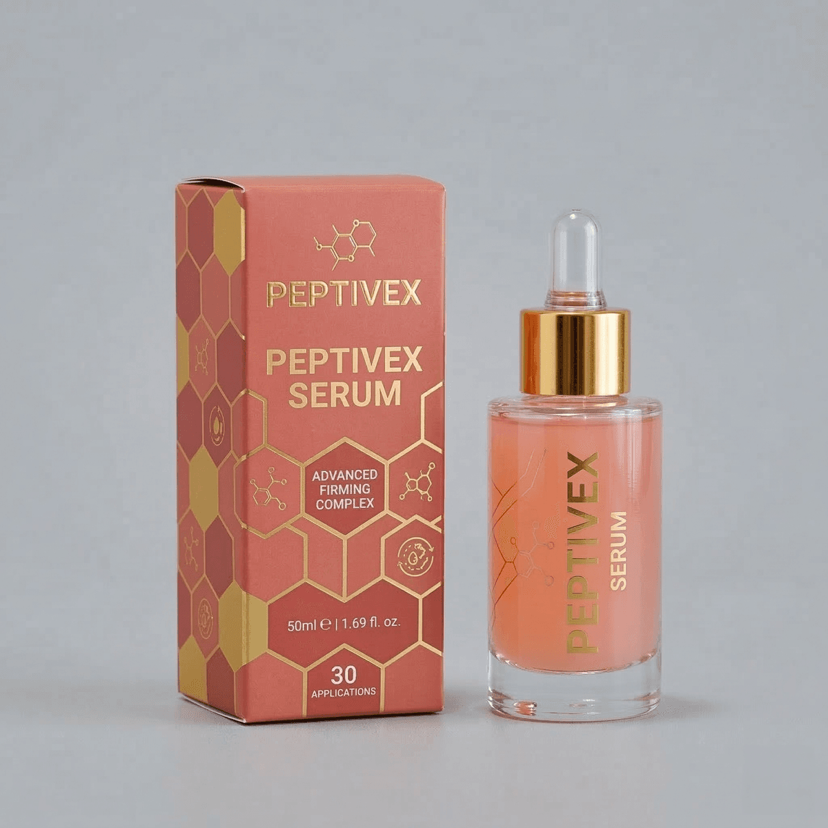 brand consistency example peptide box and clear BOPP label matched packaging